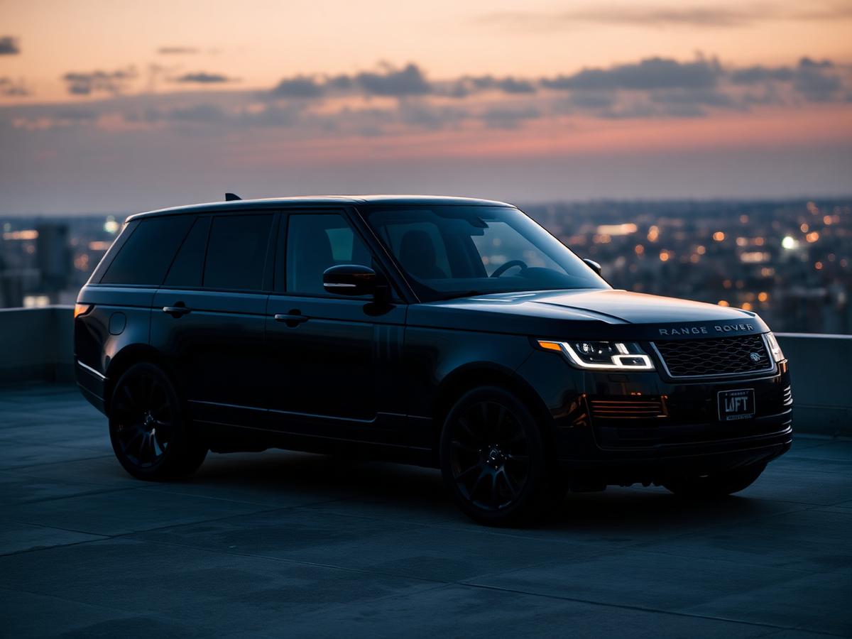 Black luxury SUV with blacked out windows
